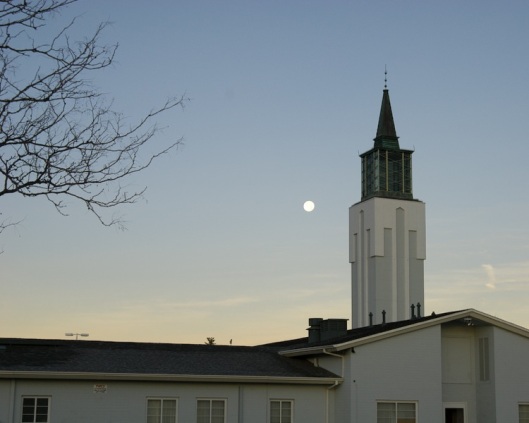 Full Moon Setting over Mormon Church 2